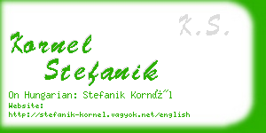 kornel stefanik business card